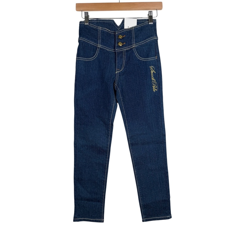 NWT South Pole High Waisted Corset Jeans size 10 Dark Blue Denim
